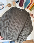 The Olive Speckled Celtic Knot Sweater (XL)