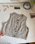 The Oat Linen Cropped Vest (S)