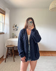 The Navy Puff Dot Cardigan (XL)