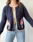The Navy Flower Bundle Cardigan (M)