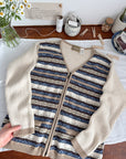 The Grandma Striped Zip Up Cardigan (M)