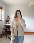 The Oatmeal Knit Cardigan (L)