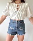 The Boutique Tie Peplum Top (S)