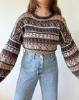 The Brown Toned Pattern Sweater (XL)