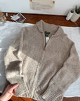 The Speckled Beige Zip Up Cardigan (M)