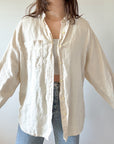 The Butter Yellow Linen Button Up (L)