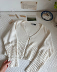 The Tri Pearl Button Cardigan (M)