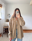 The Tan Textured Zip Up Shacket (L)