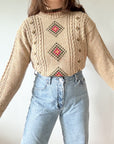 The Autumn Aztec Mock Neck Sweater (S)