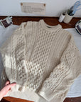 The Creamy Fisherman Sweater (L)