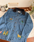 The Dog Embroidered Denim Barn Jacket (S/M)