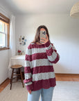 The Striped Currant Cable Sweater (L)
