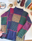 The Rolled Neck Patchwork Sweater (M)