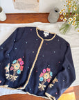 The Navy Flower Bundle Cardigan (M)