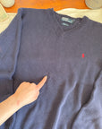 The Polo Navy V Neck Sweater (L)