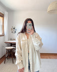 The Butter Yellow Linen Button Up (L)