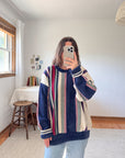 The Vertical Stripe Grandpa Sweater (XL)