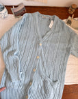 The Sky Blue Cable Knit Cardigan (M)