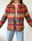 The Striped Fall Toggle Cardigan (L)