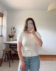 The White Textured Sweater Tee (S)