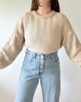 The Textured Chevron Beige Sweater (XL)