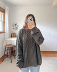 The Olive Speckled Celtic Knot Sweater (XL)