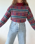 The Color Pop Flower Striped Sweater (M)
