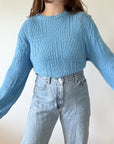 The Sky Blue Textured Sweater (L)