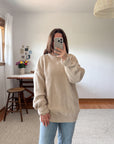 The Textured Chevron Beige Sweater (XL)