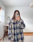 The Beige & Blue Flannel (L)