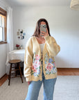 The Pale Yellow Floral Cardigan (L)
