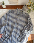 The Beachy Striped Button Up (L)