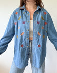 The Denim Leaf Button Up (L)