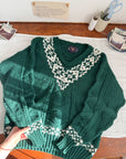 The Pine Tree V Neck Sweater (L)