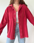 The Apple Red Corduroy Shacket (M)