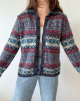 The Autumn Sunset Fair Isle Cardigan (M)