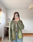 The Green Tree Zip Up Cardigan (M)