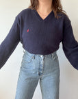 The Polo Navy V Neck Sweater (L)