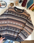 The Brown Toned Pattern Sweater (XL)