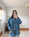 The Dog Embroidered Denim Barn Jacket (S/M)