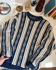 The Beige, Teal & Navy Coogi Style Sweater (L)