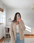The Speckled Beige Zip Up Cardigan (M)