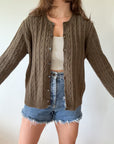 The Dark Olive Cable Cardigan (L)