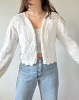 The Crochet Cropped Cloud Cardigan (L)