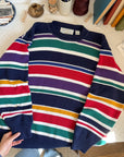 The Horizontal Striped Grandpa Sweater (XL)
