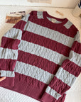 The Striped Currant Cable Sweater (L)