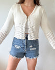 The Tri Pearl Button Cardigan (M)