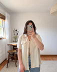 The Butter Yellow Silk Button Up (M)