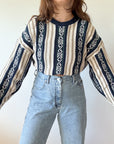 The Beige, Teal & Navy Coogi Style Sweater (L)