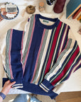 The Vertical Stripe Grandpa Sweater (XL)